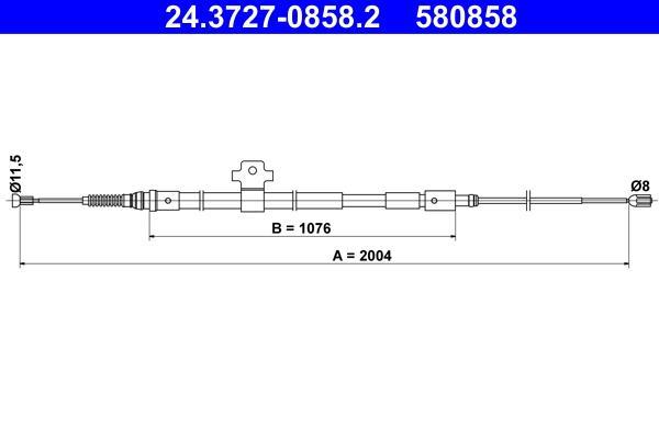 Cable de freno de mano ATE ref. 24.3727-0858.2