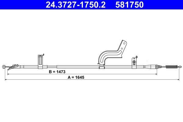 Câble de frein à main (Câble de frein à main) ATE 24.3727-1750.2