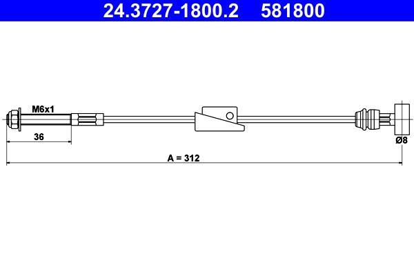 Cable de freno de mano ATE ref. 24.3727-1800.2