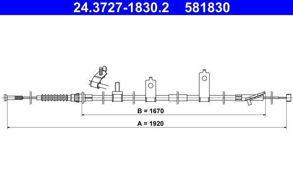 Cable de freno de mano ATE ref. 24.3727-1830.2