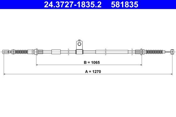 Cable de freno de mano ATE ref. 24.3727-1835.2