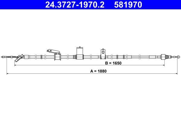 Cable de freno de mano ATE ref. 24.3727-1970.2