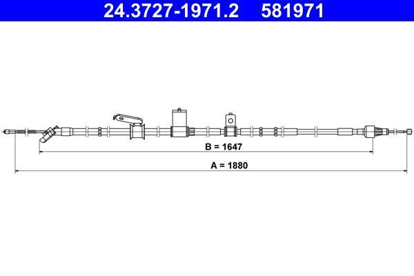 Cable de freno de mano ATE ref. 24.3727-1971.2