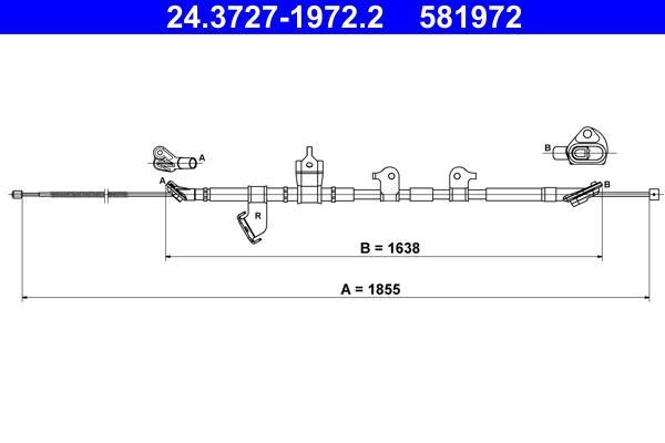 Cable de freno de mano ATE ref. 24.3727-1972.2