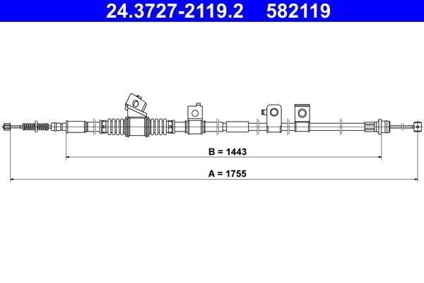 Cable de freno de mano ATE ref. 24.3727-2119.2