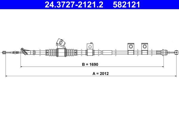 Cable de freno de mano ATE ref. 24.3727-2121.2