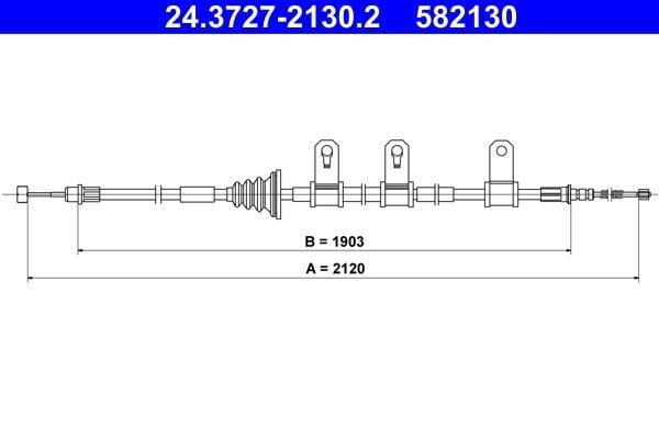 Cable de freno de mano ATE ref. 24.3727-2130.2