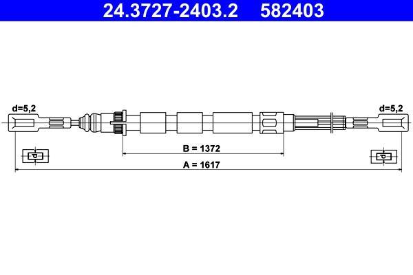 Cable de freno de mano ATE ref. 24.3727-2403.2