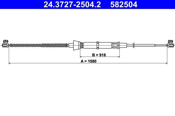 Cable de freno de mano ATE ref. 24.3727-2504.2