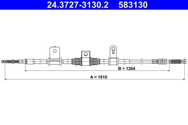 Cabo de freio de estacionamento ATE ref. 24.3727-3130.2