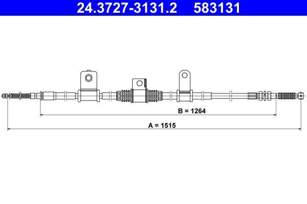 Cable de freno de mano ATE ref. 24.3727-3131.2