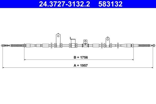 Cable de freno de mano ATE ref. 24.3727-3132.2