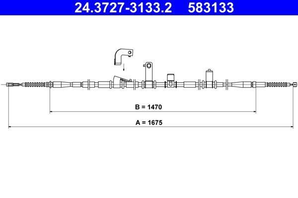 Cable de freno de mano ATE ref. 24.3727-3133.2