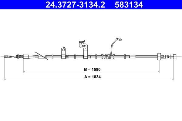 Cable de freno de mano ATE ref. 24.3727-3134.2