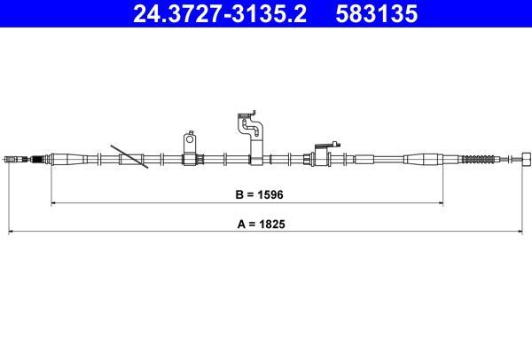 Cable de freno de mano ATE ref. 24.3727-3135.2
