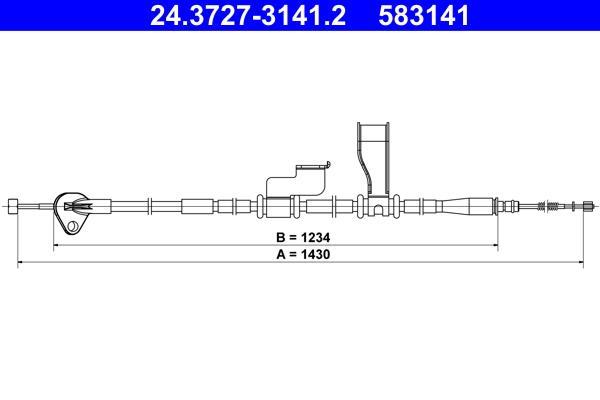 Cable de freno de mano ATE ref. 24.3727-3141.2