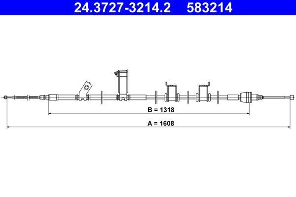 Cable de freno de mano ATE ref. 24.3727-3214.2