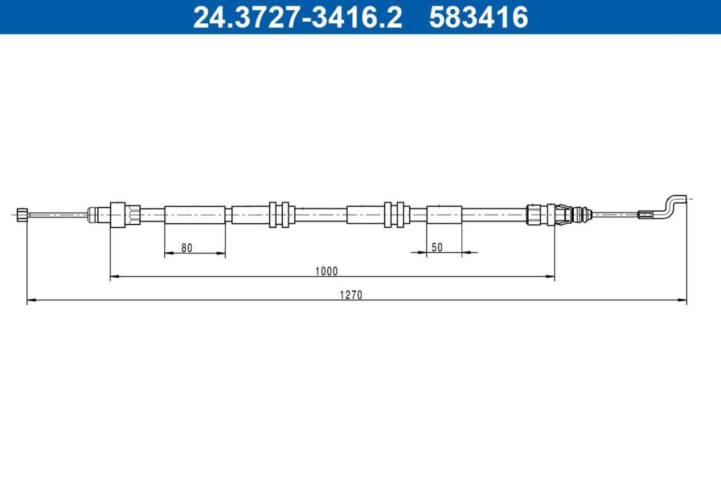 Cable de freno de mano ATE ref. 24.3727-3416.2