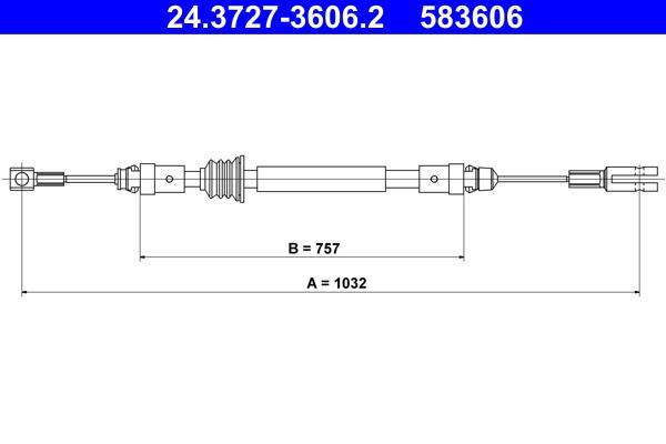 Cable de freno de mano ATE ref. 24.3727-3606.2