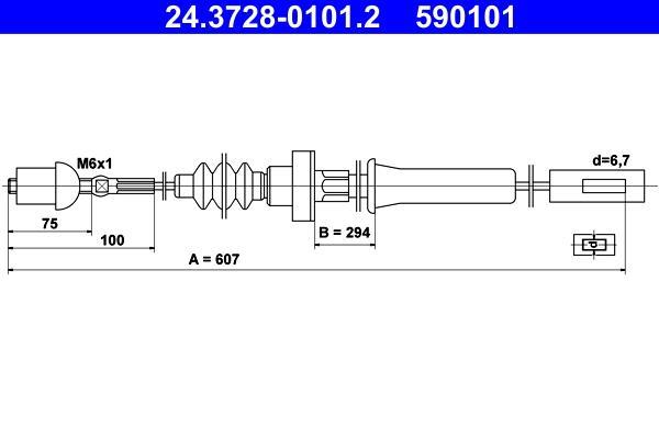 Câble d'embrayage ATE ref. 24.3728-0101.2
