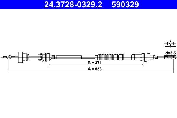 Câble d'embrayage ATE ref. 24.3728-0329.2