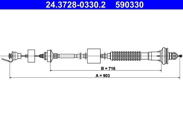 Câble d'embrayage ATE 24.3728-0330.2