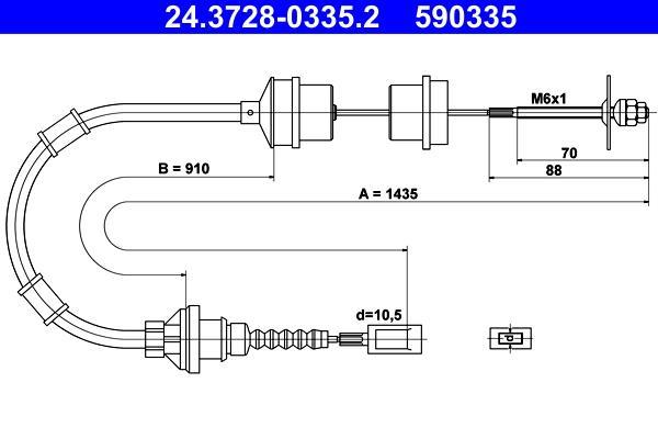 Câble d'embrayage ATE ref. 24.3728-0335.2