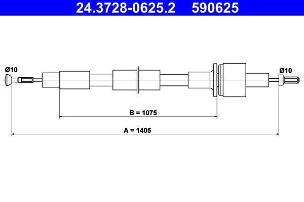 Câble d'embrayage ATE ref. 24.3728-0625.2