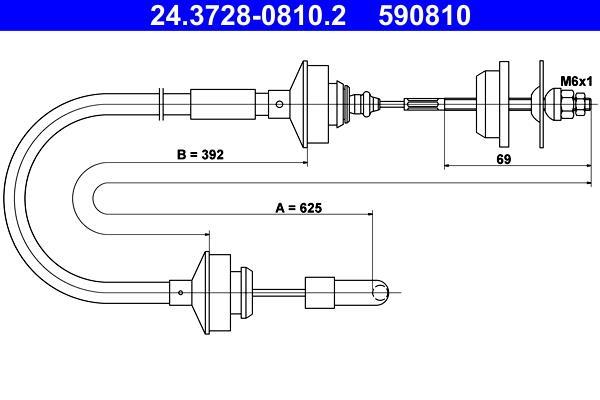 Câble d'embrayage ATE 24.3728-0810.2