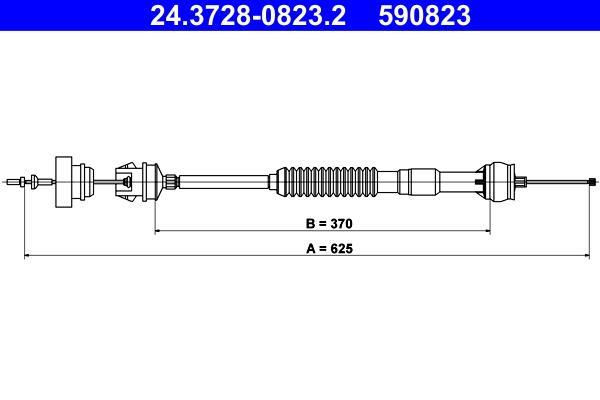 Câble d'embrayage ATE ref. 24.3728-0823.2