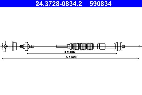 Câble d'embrayage ATE ref. 24.3728-0834.2