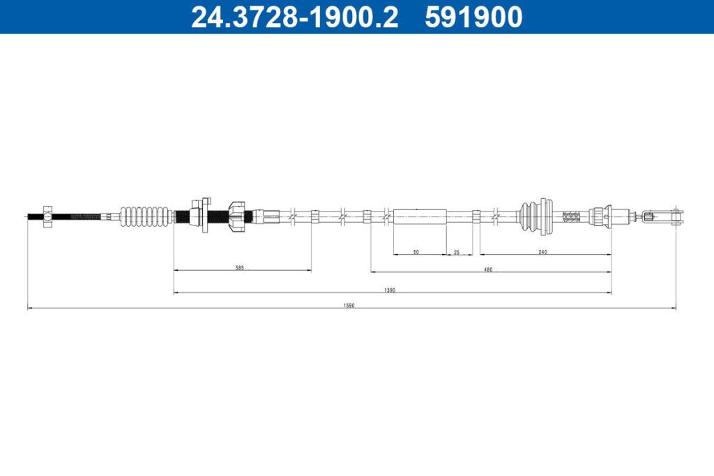 Câble d'embrayage ATE ref. 24.3728-1900.2