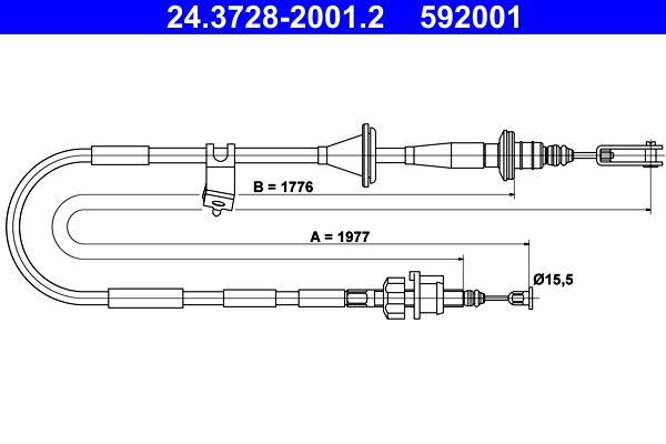Câble d'embrayage ATE ref. 24.3728-2001.2