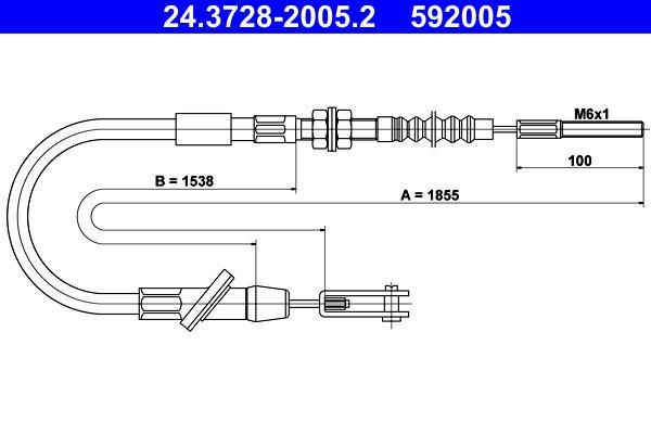 Câble d'embrayage ATE ref. 24.3728-2005.2