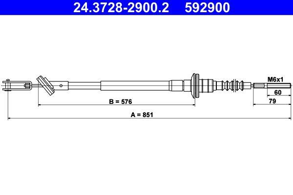Câble d'embrayage ATE ref. 24.3728-2900.2