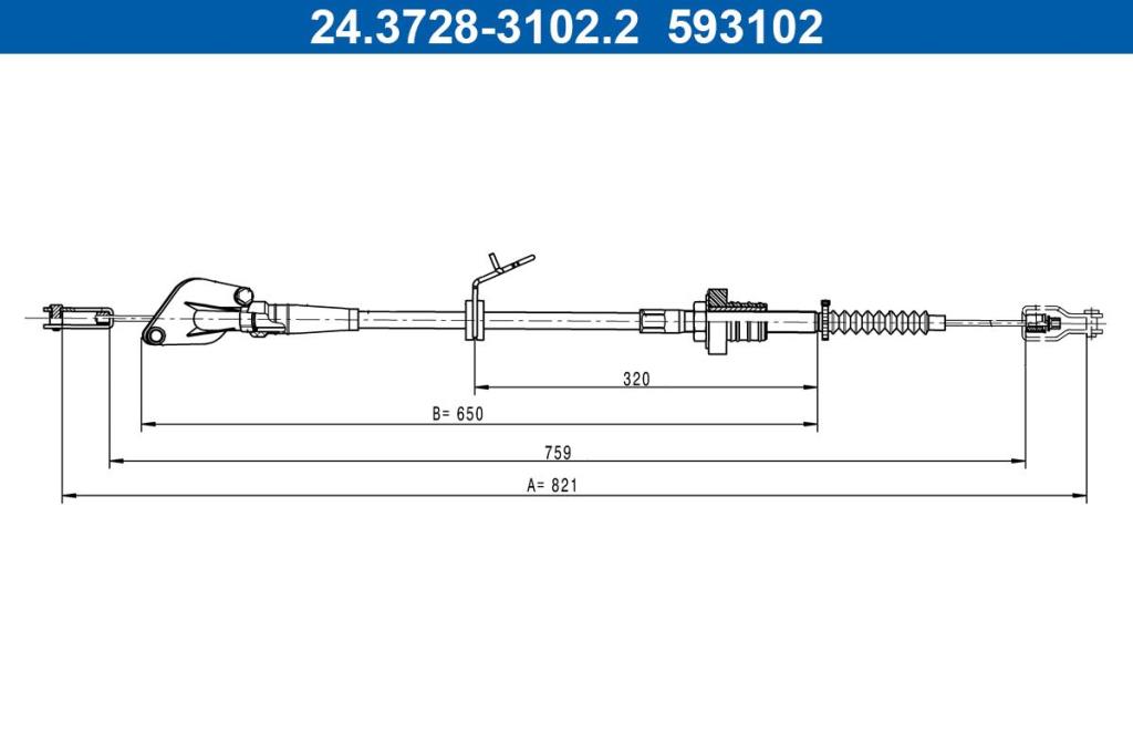 Câble d'embrayage ATE ref. 24.3728-3102.2