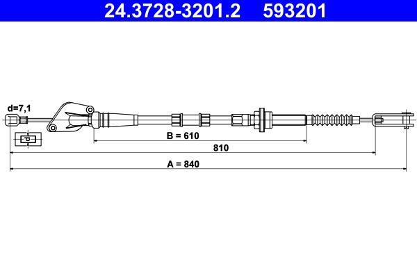 Câble d'embrayage ATE ref. 24.3728-3201.2