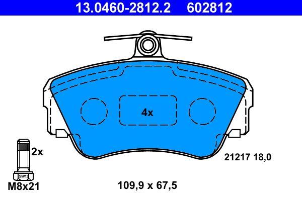 Jeu de 4 plaquettes de frein ATE ref. 13.0460-2812.2