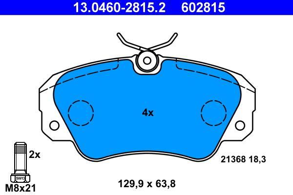 Jeu de 4 plaquettes de frein ATE ref. 13.0460-2815.2
