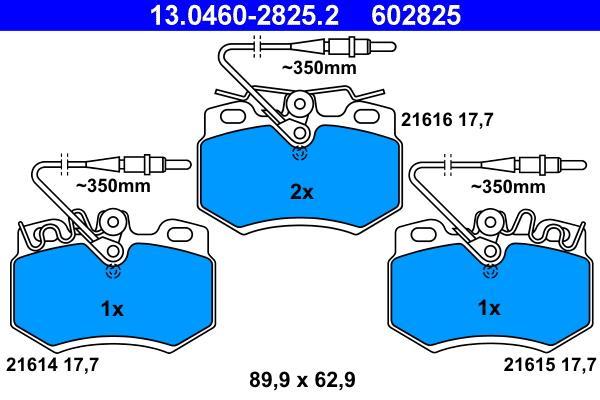 Jeu de 4 plaquettes de frein ATE ref. 13.0460-2825.2