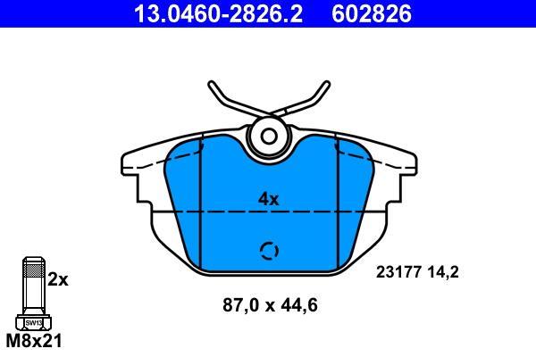 Jeu de 4 plaquettes de frein ATE ref. 13.0460-2826.2