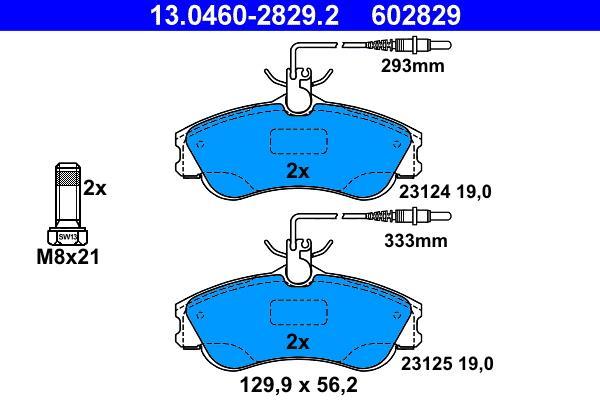 Juego de 4 pastillas de freno (Almohadilla de freno) ATE ref. 13.0460-2829.2