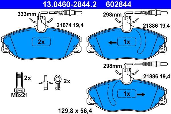 Jeu de 4 plaquettes de frein ATE ref. 13.0460-2844.2