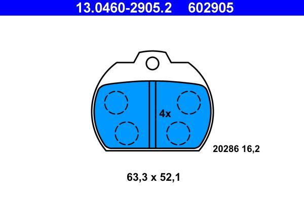 Jeu de 4 plaquettes de frein ATE ref. 13.0460-2905.2