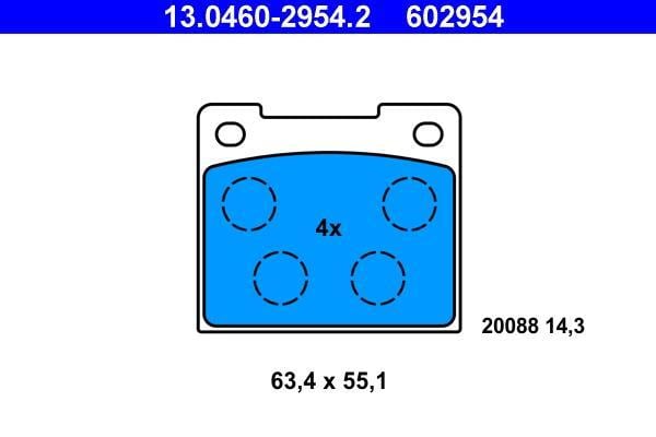 Jeu de 4 plaquettes de frein ATE ref. 13.0460-2954.2