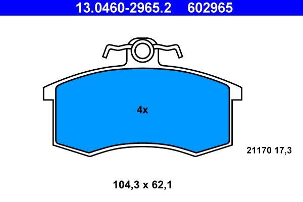 Jeu de 4 plaquettes de frein ATE ref. 13.0460-2965.2