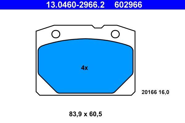 Jeu de 4 plaquettes de frein ATE ref. 13.0460-2966.2