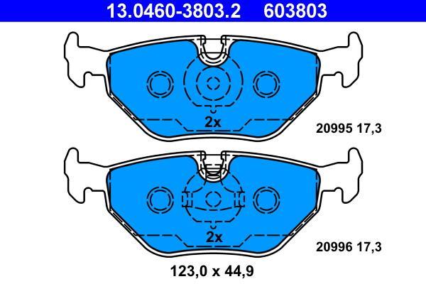 Jeu de 4 plaquettes de frein ATE ref. 13.0460-3803.2