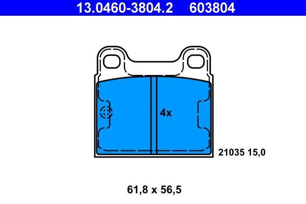 Jeu de 4 plaquettes de frein ATE ref. 13.0460-3804.2