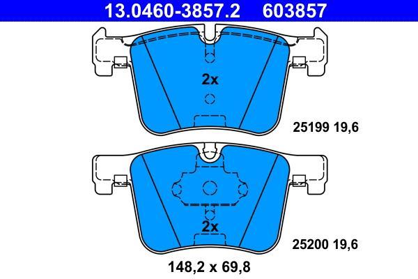 Jeu de 4 plaquettes de frein ATE ref. 13.0460-3857.2